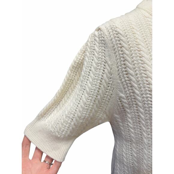 Derek Lam 10 Crosby Shea Pointelle-Knit Button Front Top - Picture 6 of 10